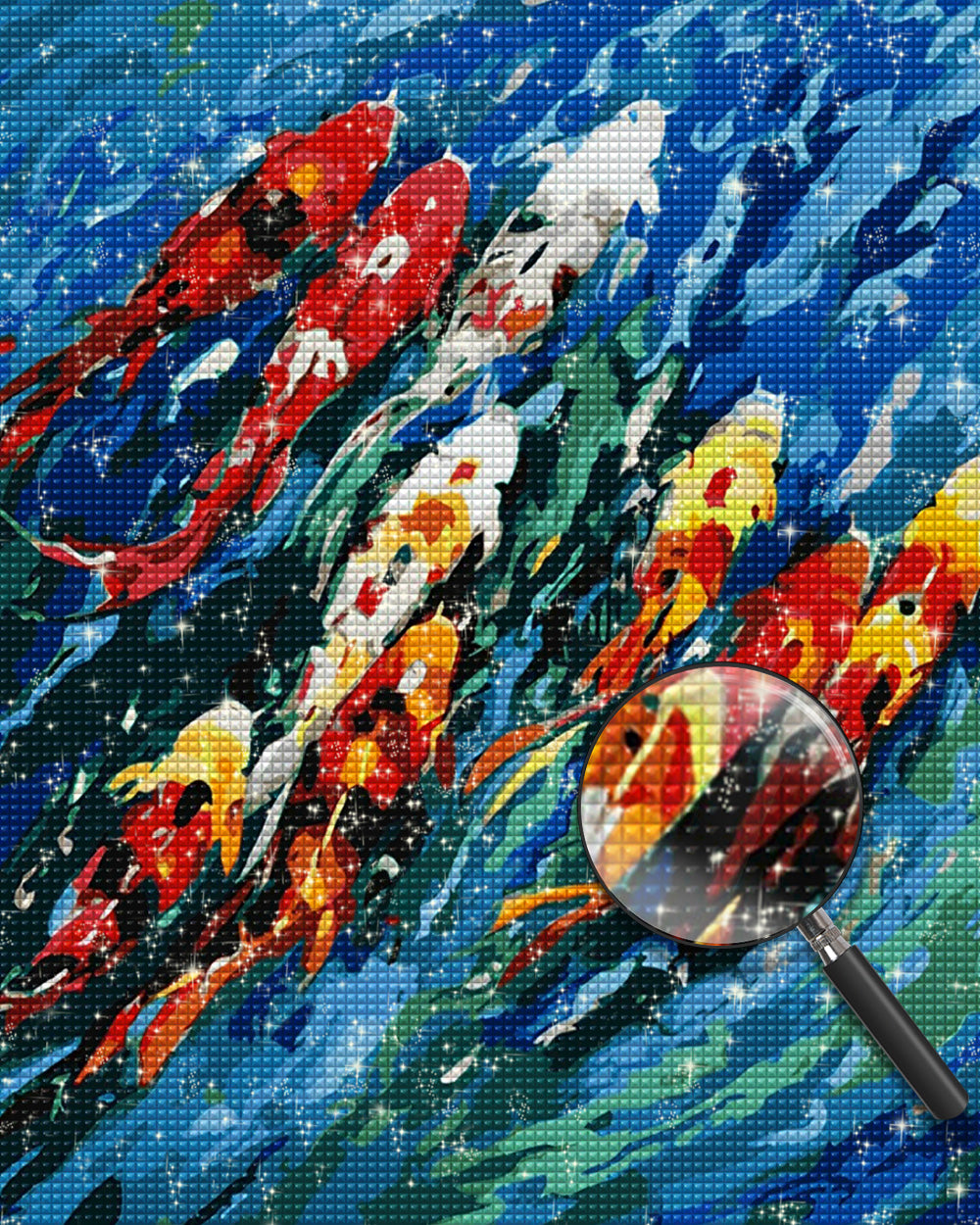 Fische in blauem Wasser Diamond Painting