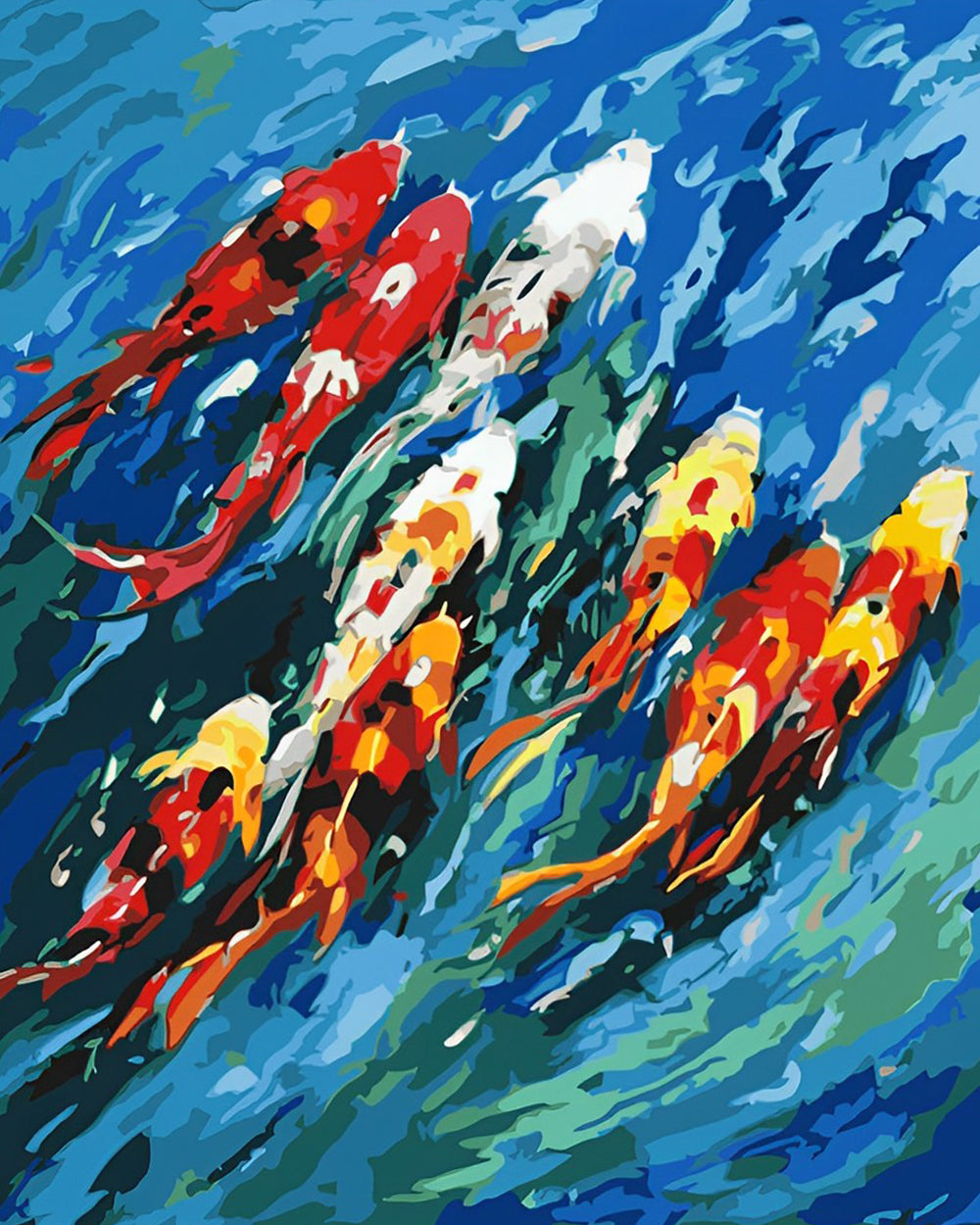 Fische in blauem Wasser Diamond Painting