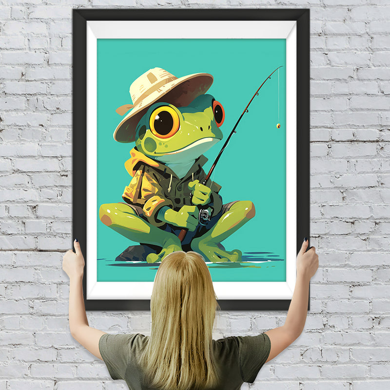 Fischerei Frosch Diamond Painting