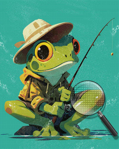 Fischerei Frosch Diamond Painting