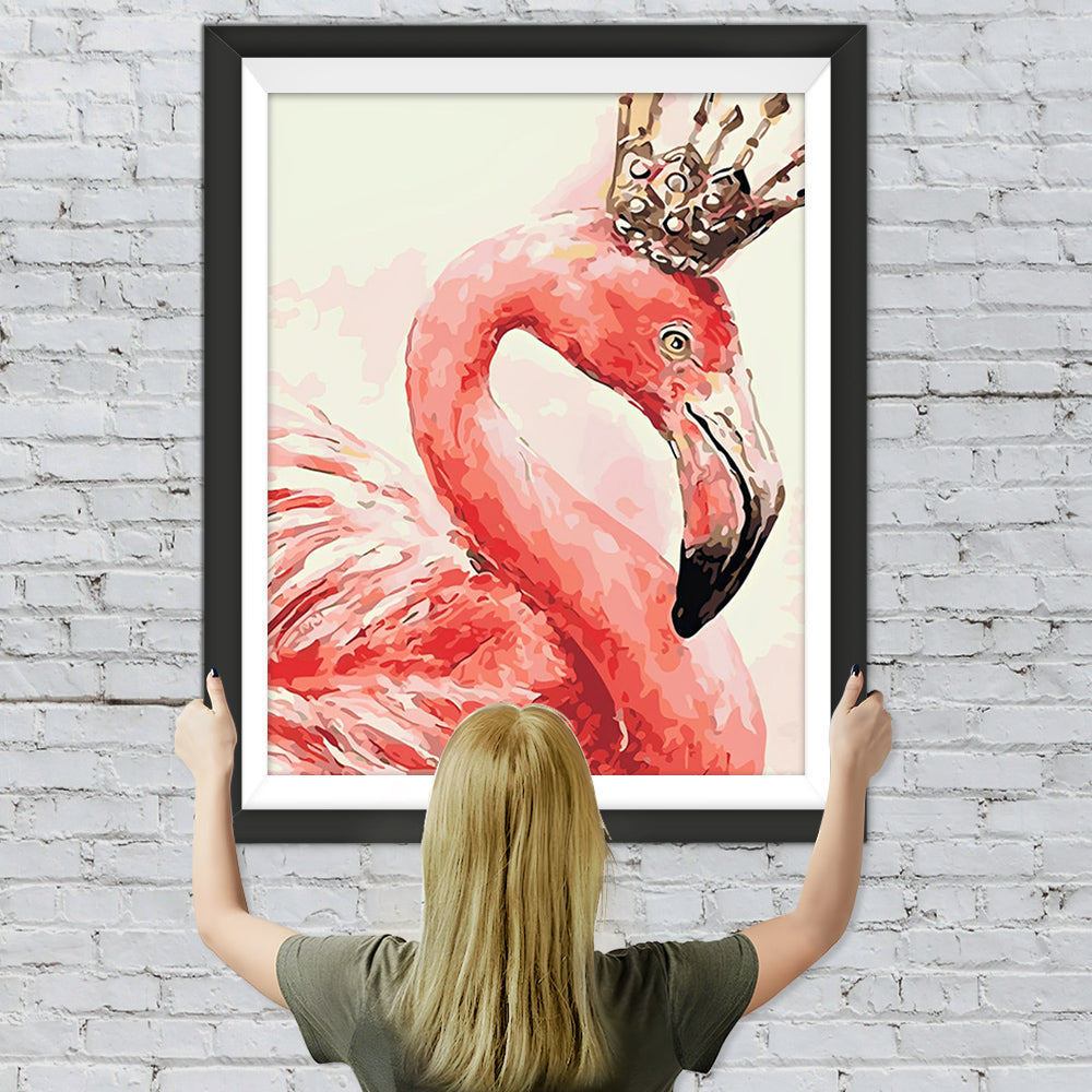Flamingo mit Krone Diamond Painting