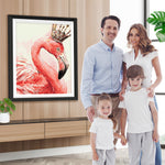 Flamingo mit Krone Diamond Painting