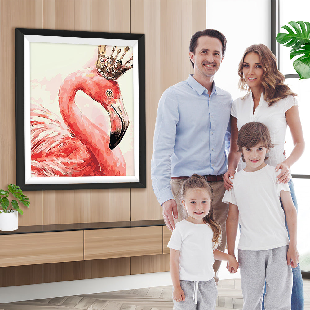 Flamingo mit Krone Diamond Painting