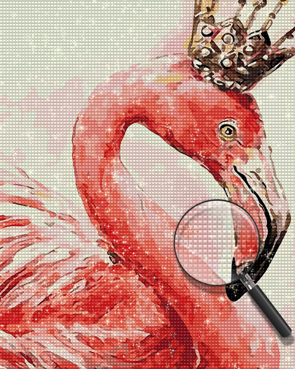 Flamingo mit Krone Diamond Painting