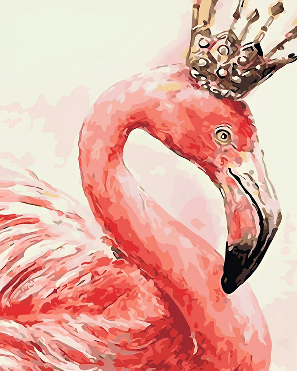 Flamingo mit Krone Diamond Painting