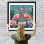 Flamingo-Paar im Frühling Diamond Painting