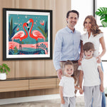 Flamingo-Paar im Frühling Diamond Painting