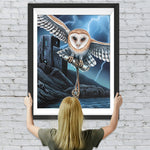 Fliegende Eule und Blitz Diamond Painting