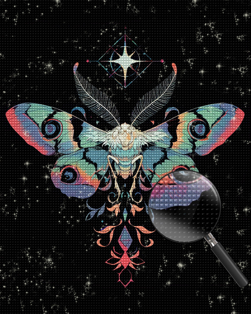 Fliegende Motte und ein Stern Diamond Painting