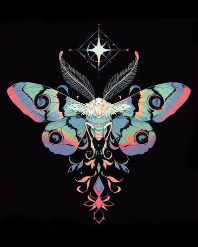 Fliegende Motte und ein Stern Diamond Painting