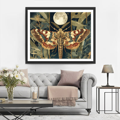 Fliegende Motte und Vollmond Diamond Painting