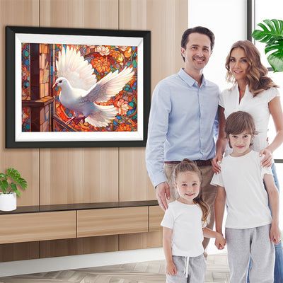 Fliegende Taube und Blumenbaum Diamond Painting