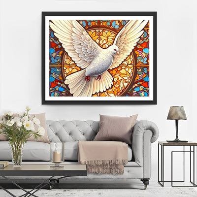 Fliegende weiße Taube Diamond Painting