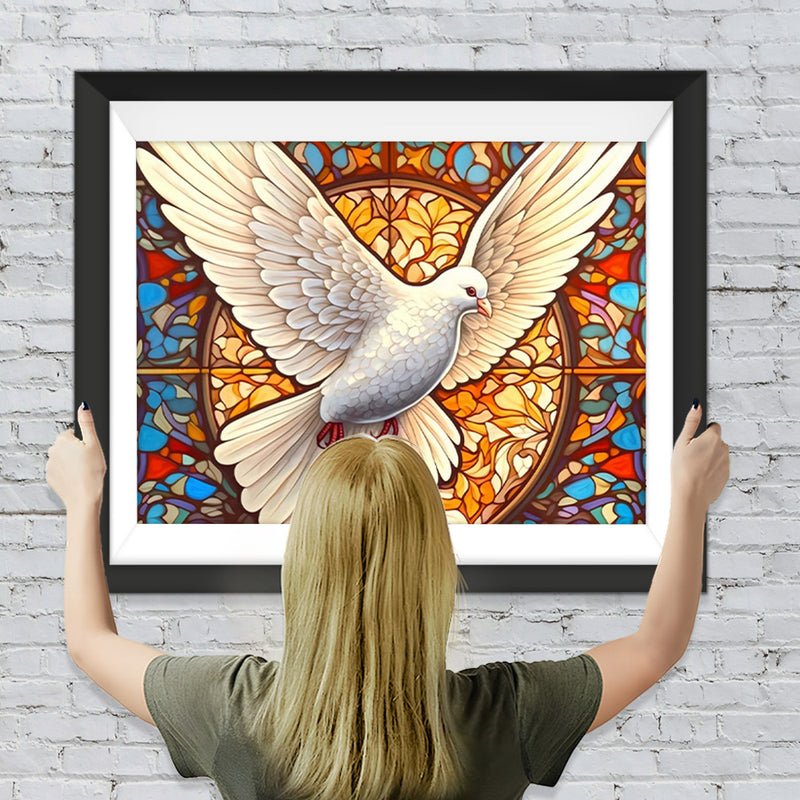Fliegende weiße Taube Diamond Painting