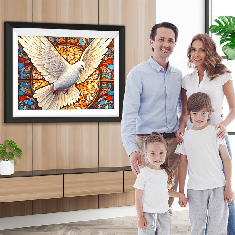 Fliegende weiße Taube Diamond Painting