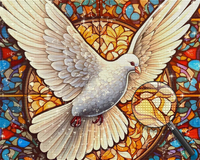 Fliegende weiße Taube Diamond Painting