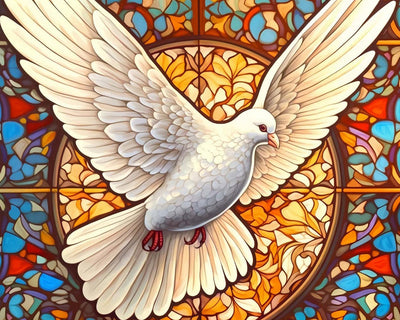 Fliegende weiße Taube Diamond Painting