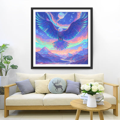 Fliegender Adler und Berg Diamond Painting