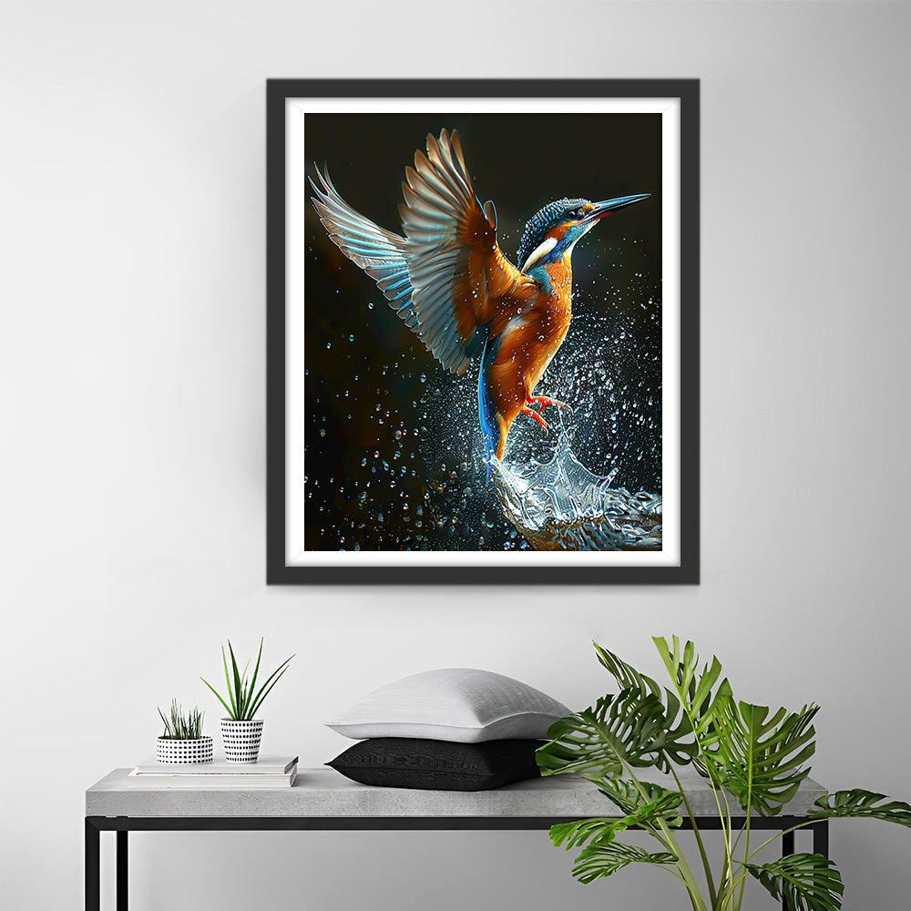 Fliegender Vogel und Wasser Diamond Painting