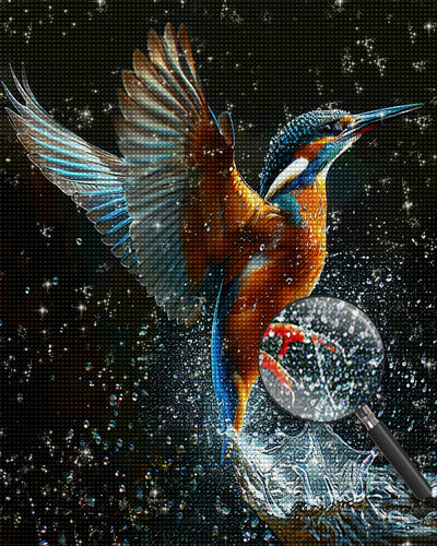 Fliegender Vogel und Wasser Diamond Painting