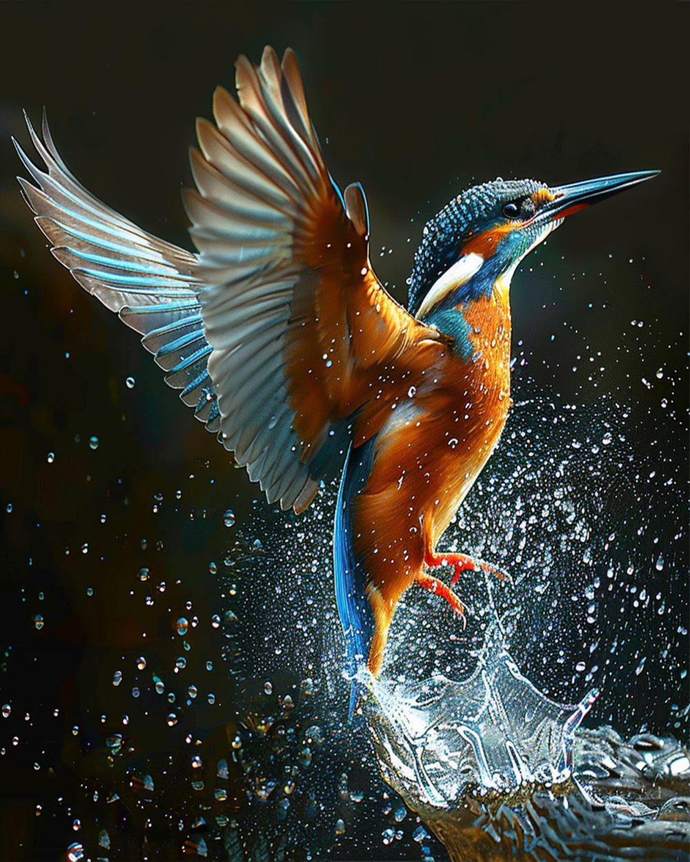 Fliegender Vogel und Wasser Diamond Painting