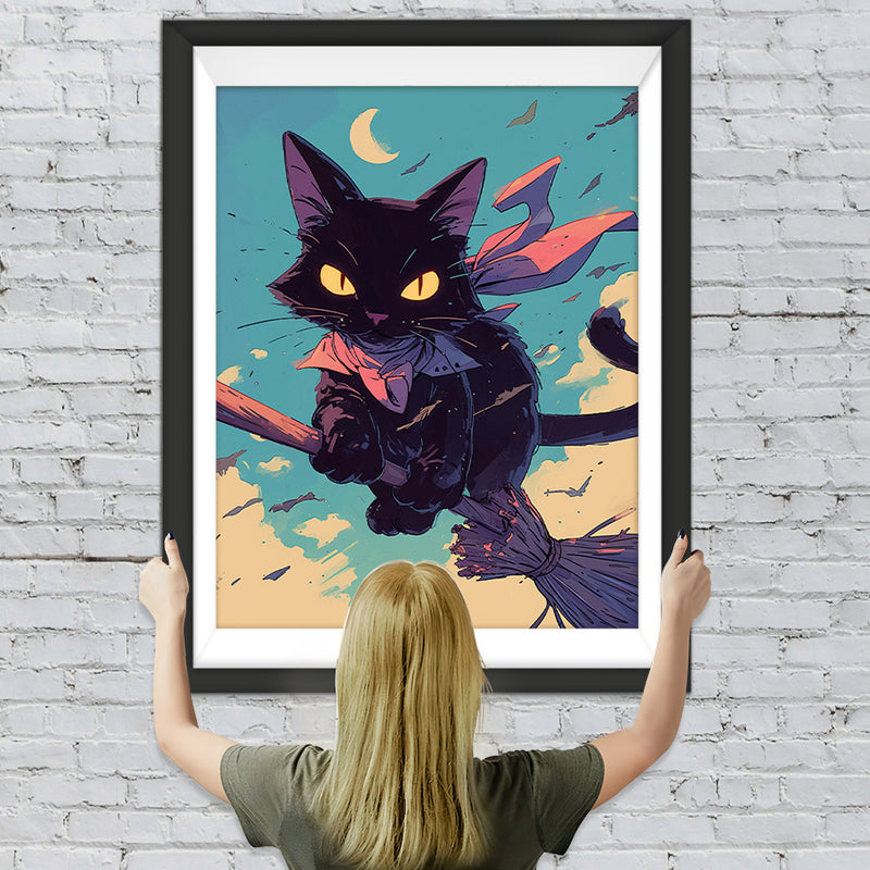 Fliegender Zauberer Katze Diamond Painting