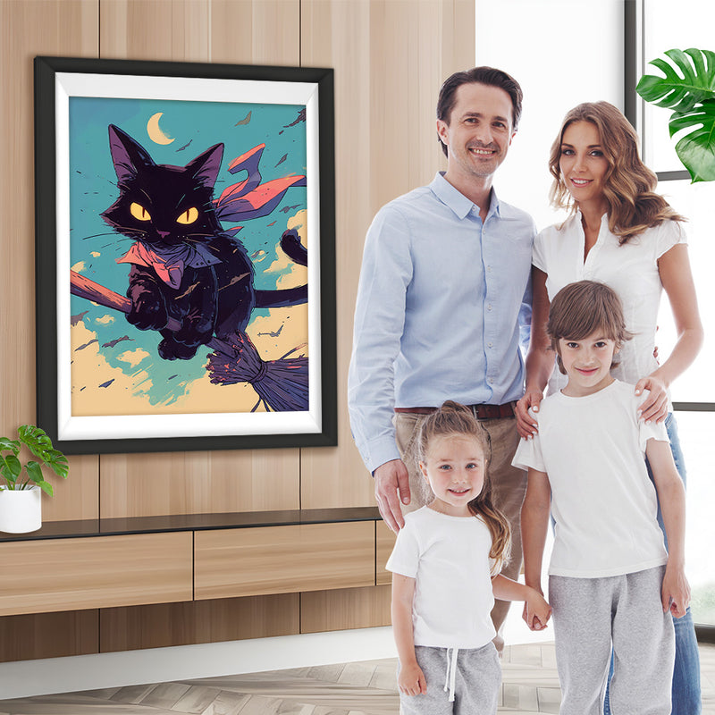 Fliegender Zauberer Katze Diamond Painting