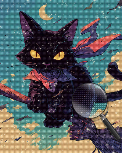 Fliegender Zauberer Katze Diamond Painting