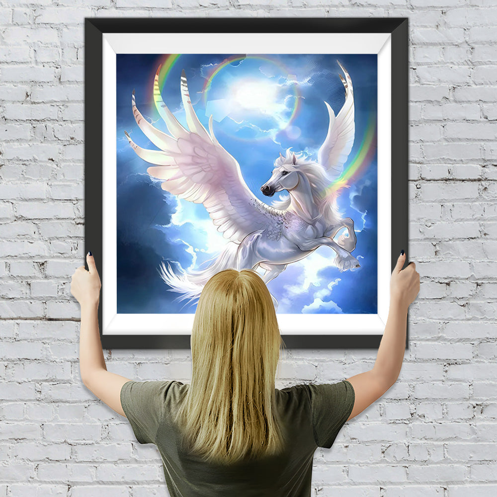 Fliegendes Einhorn und Regenbogen Diamond Painting