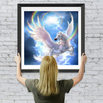 Fliegendes Einhorn und Regenbogen Diamond Painting