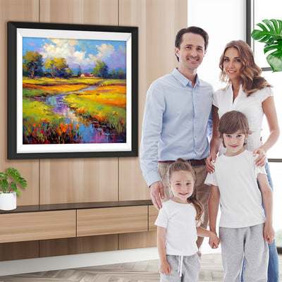 Fluss auf dem Feld Diamond Painting