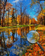 Fluss im Ahornwald Diamond Painting