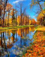 Fluss im Ahornwald Diamond Painting