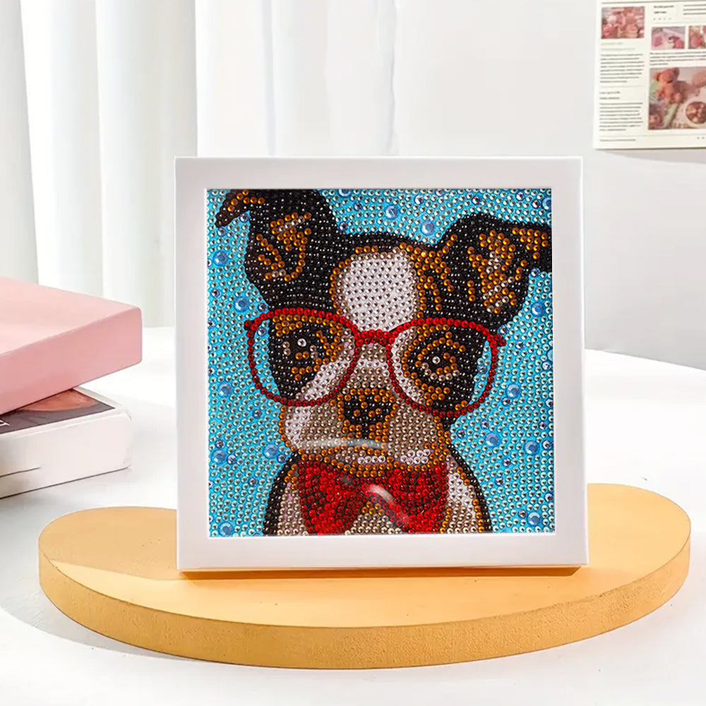 Französische Bulldogge Mini-Kristallpünktchen Diamond Painting