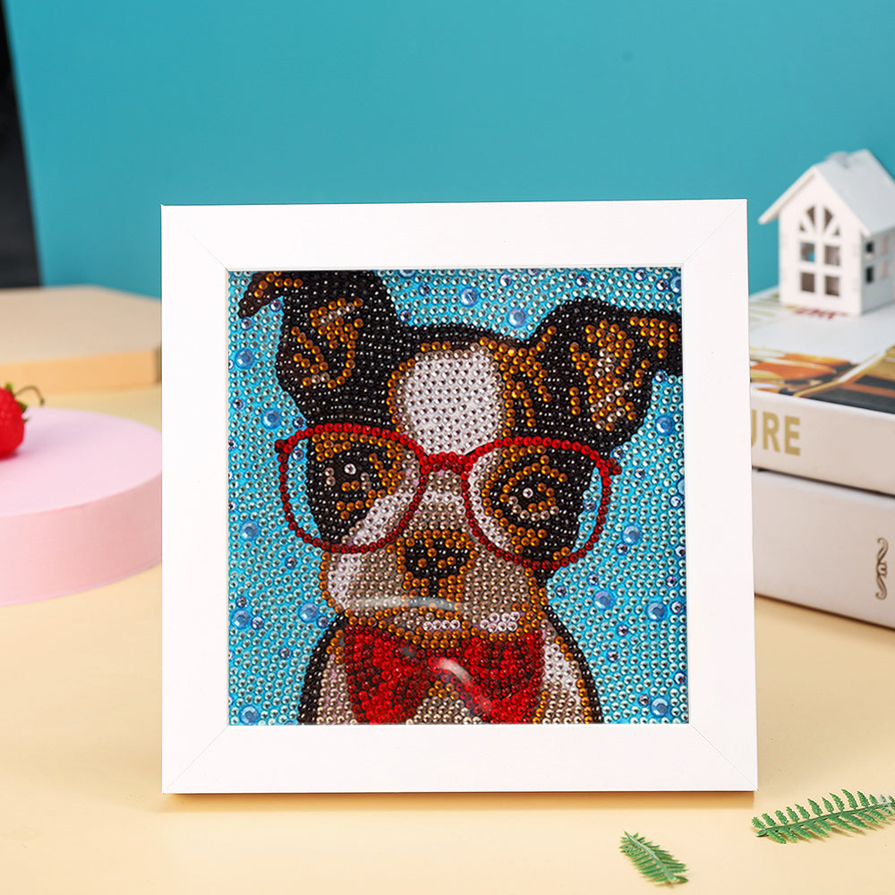 Französische Bulldogge Mini-Kristallpünktchen Diamond Painting
