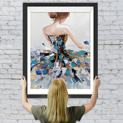 Frau im Gemäldekleid Diamond Painting