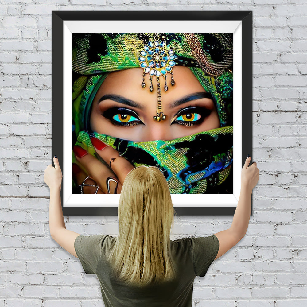 Frau mit einem grünen Schleier Diamond Painting