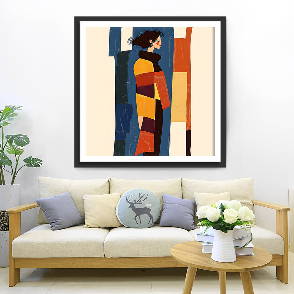 Frau mit Kopftuch Diamond Painting