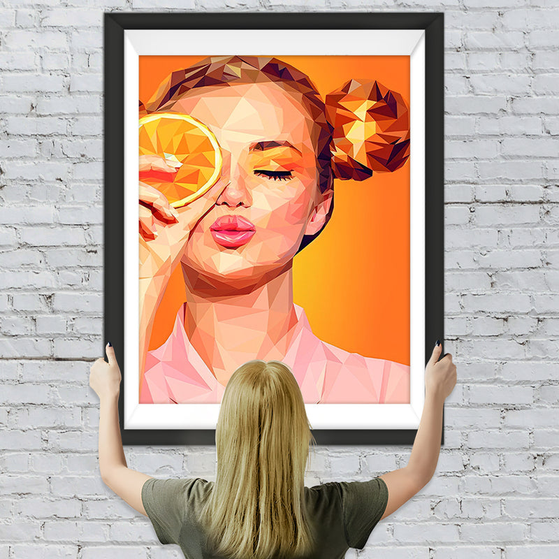 Frau mit Orange Diamond Painting