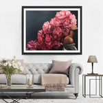 Frau mit Pfingstrosen Diamond Painting