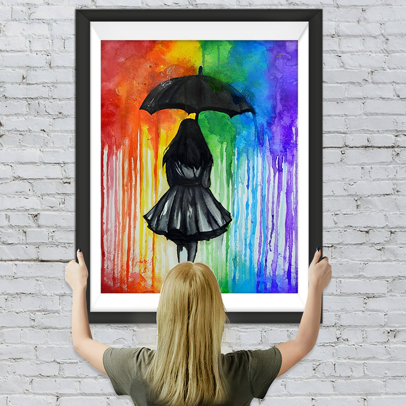 Frau mit Regenschirm Diamond Painting