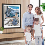 Frau und Wintereinbruch Diamond Painting