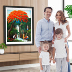 Frauen Baum Wasserfall Diamond Painting