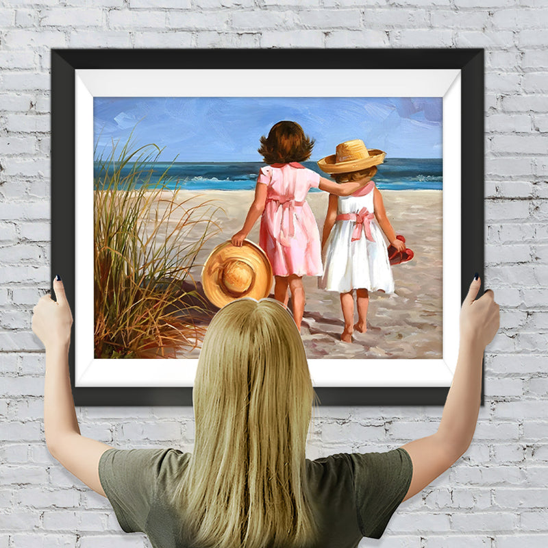 Freundinnen am Strand Diamond Painting