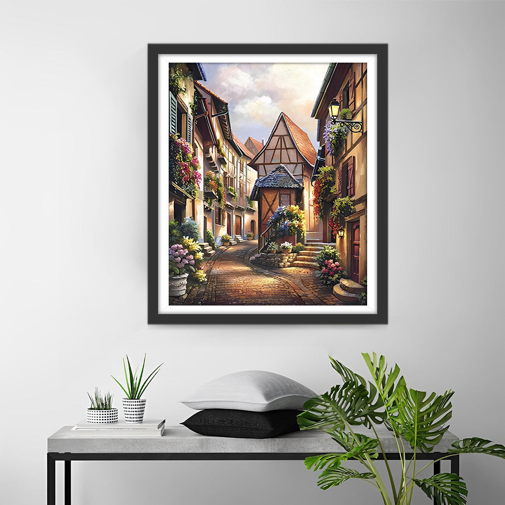 Friedliche europäische Stadt Diamond Painting