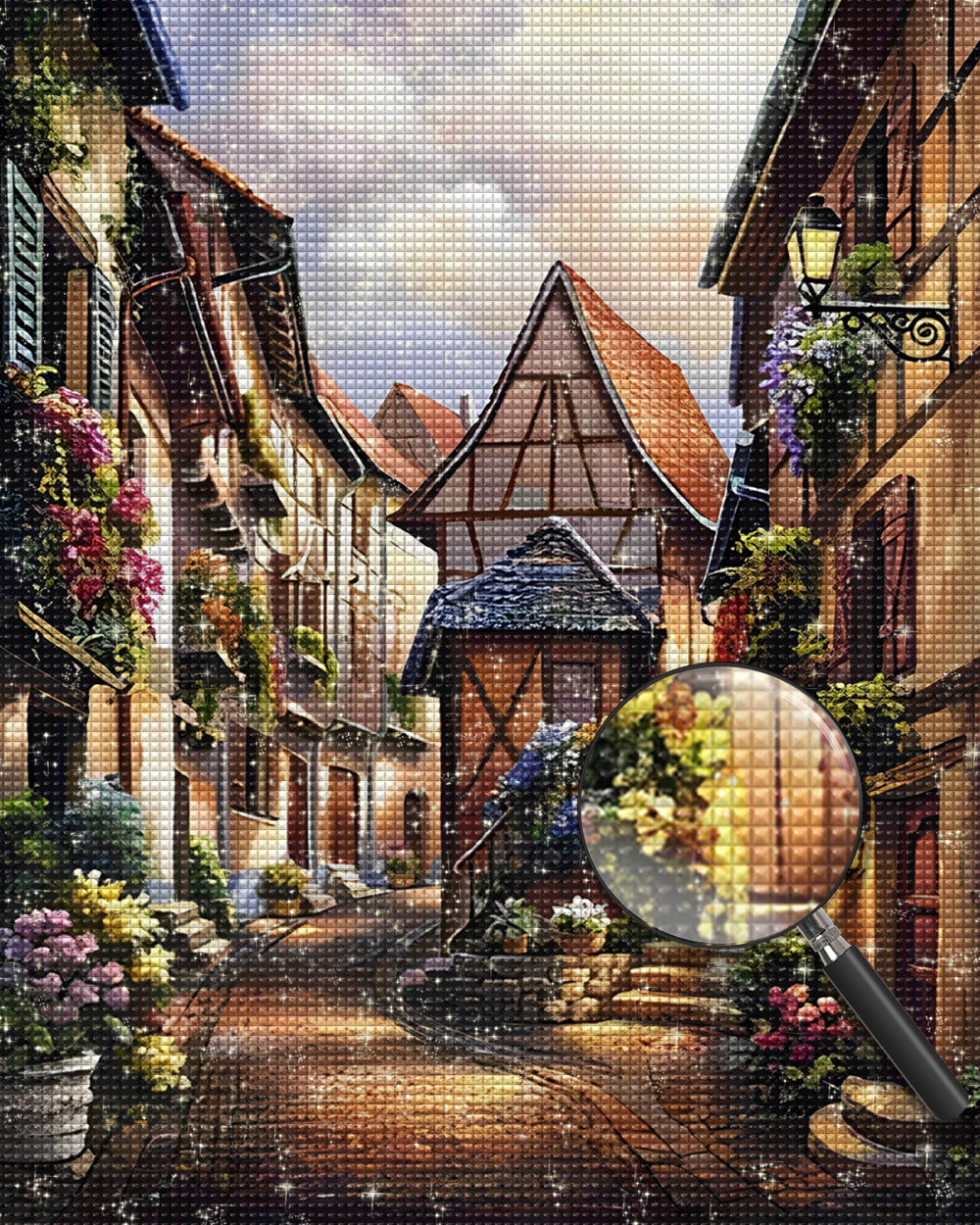 Friedliche europäische Stadt Diamond Painting