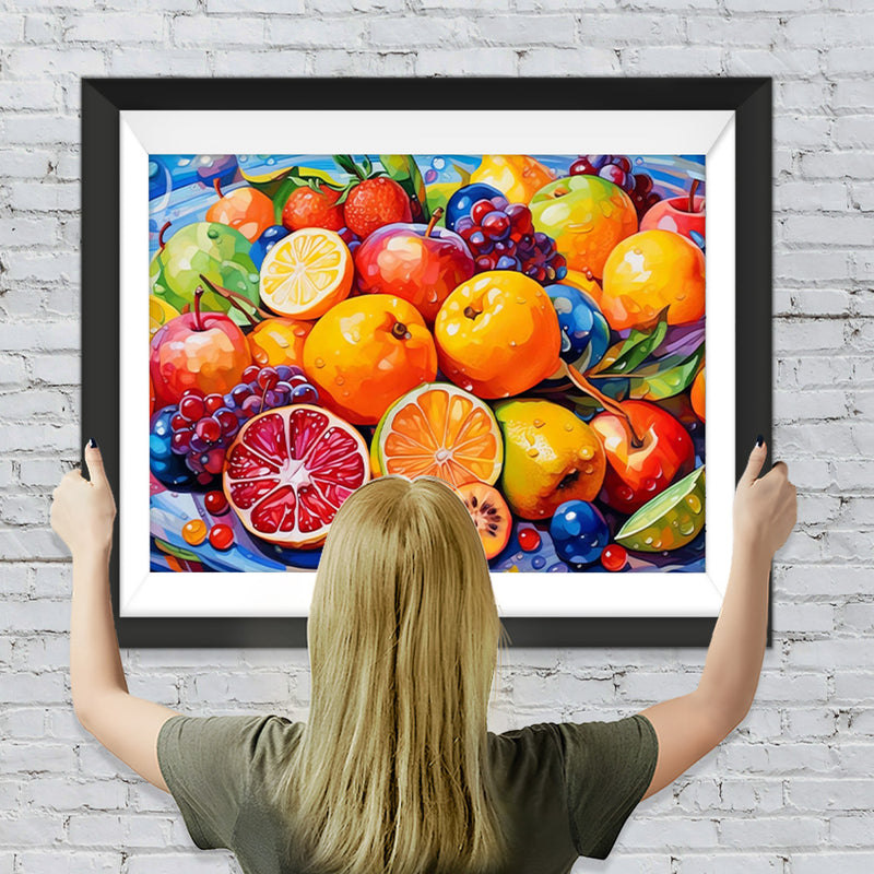 Frische Früchte mit Wassertropfen Diamond Painting