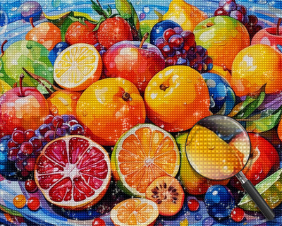Frische Früchte mit Wassertropfen Diamond Painting