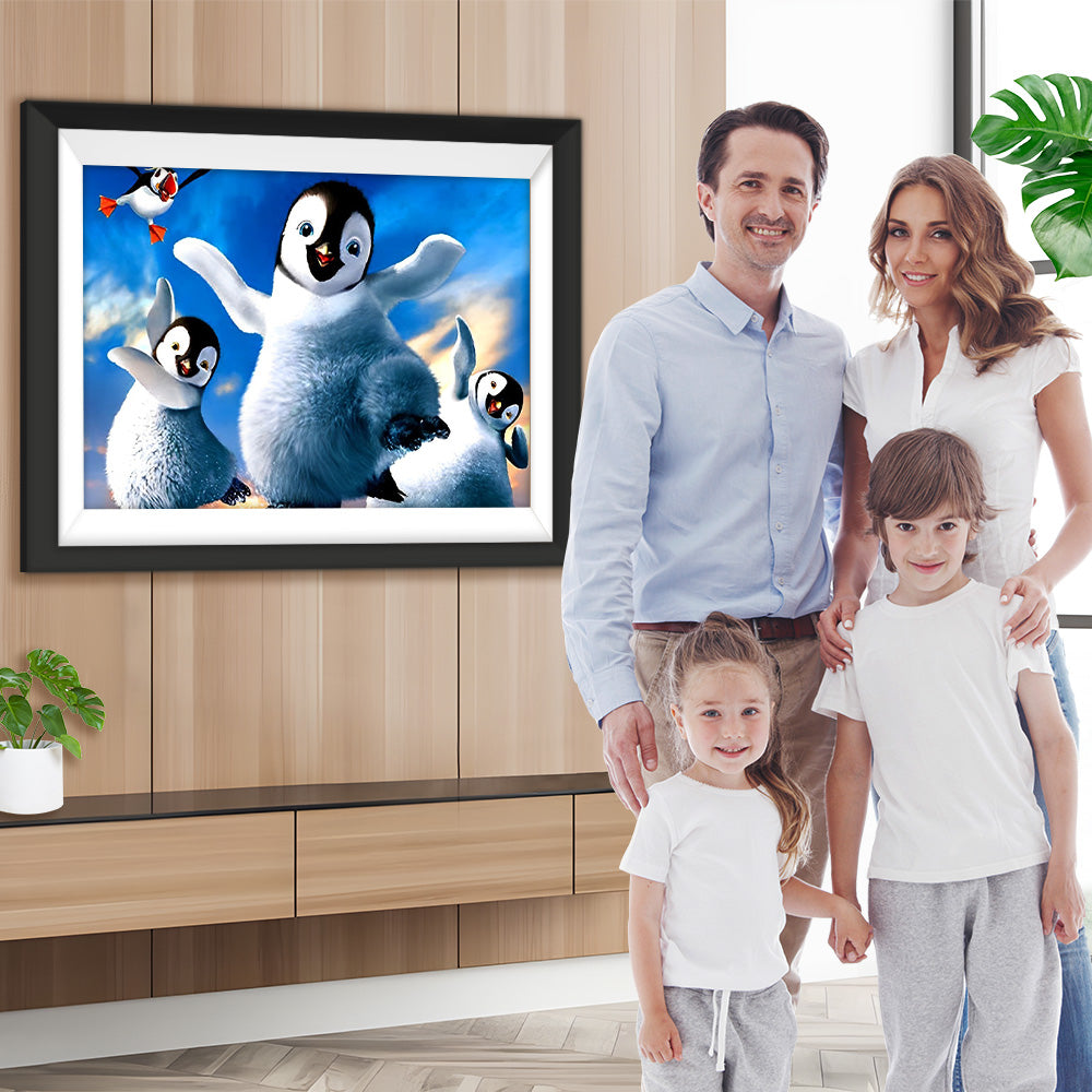 Fröhliche Pinguine Diamond Painting