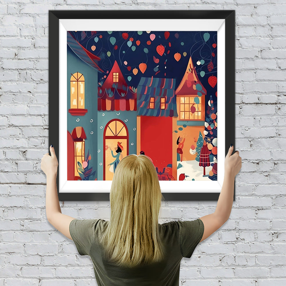 Fröhliche Weihnachten Cartoon-Charaktere Diamond Painting